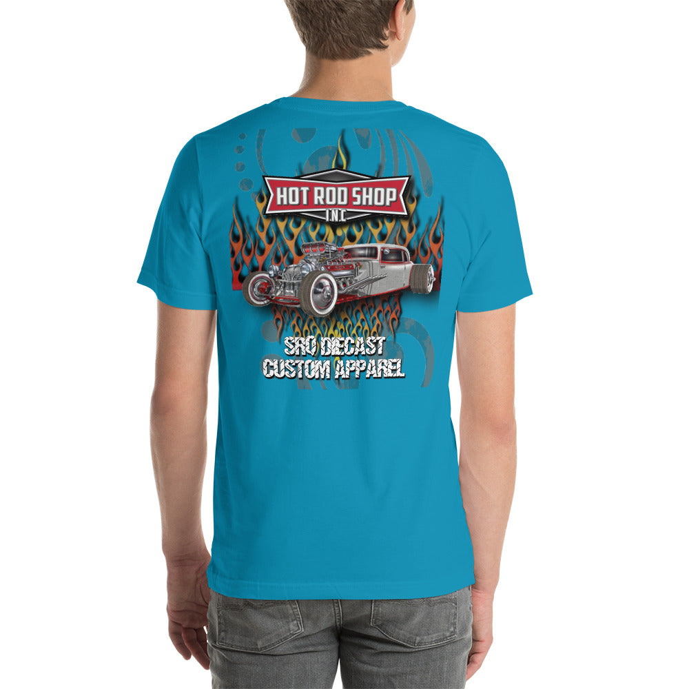 Unisex t-shirt - Hot Rod Shop - SRQ Diecast Custom Apparel