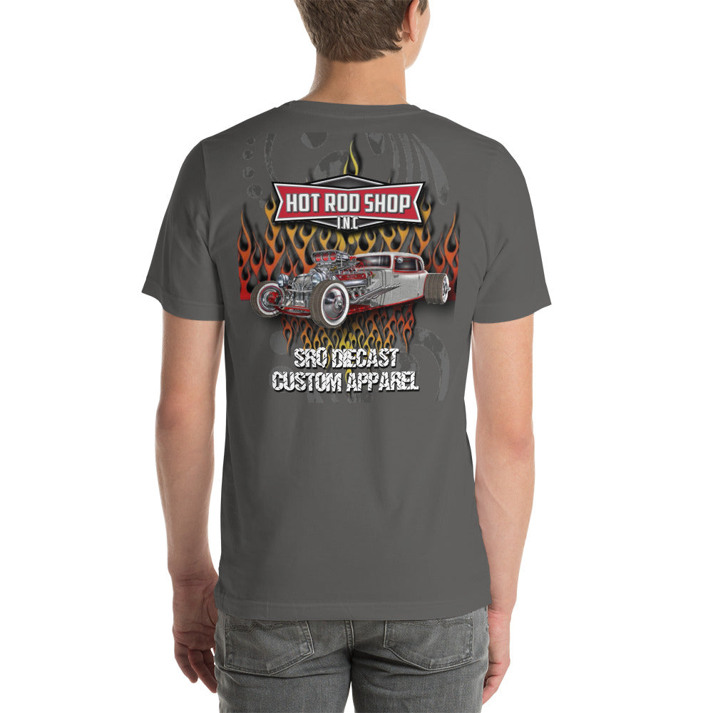 Unisex t-shirt - Hot Rod Shop - SRQ Diecast Custom Apparel