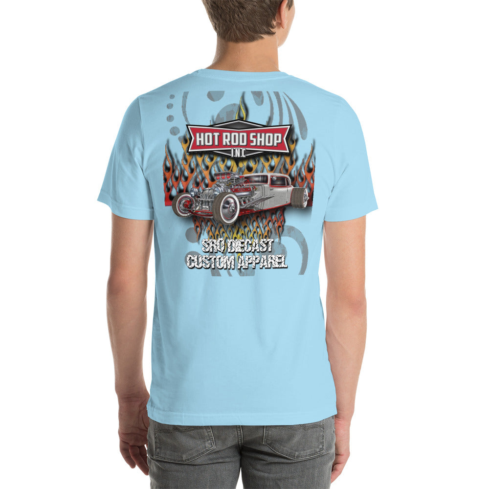 Unisex t-shirt - Hot Rod Shop - SRQ Diecast Custom Apparel