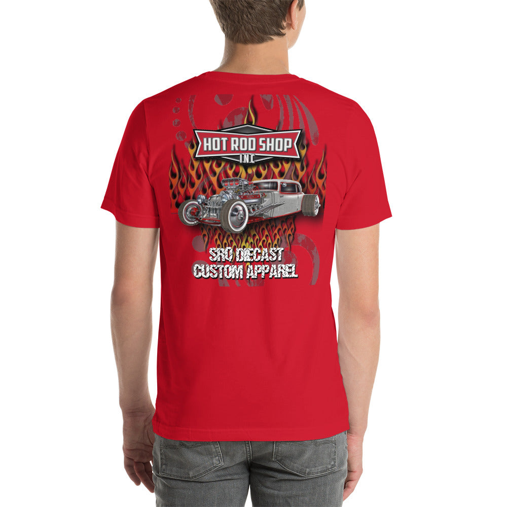 Unisex t-shirt - Hot Rod Shop - SRQ Diecast Custom Apparel