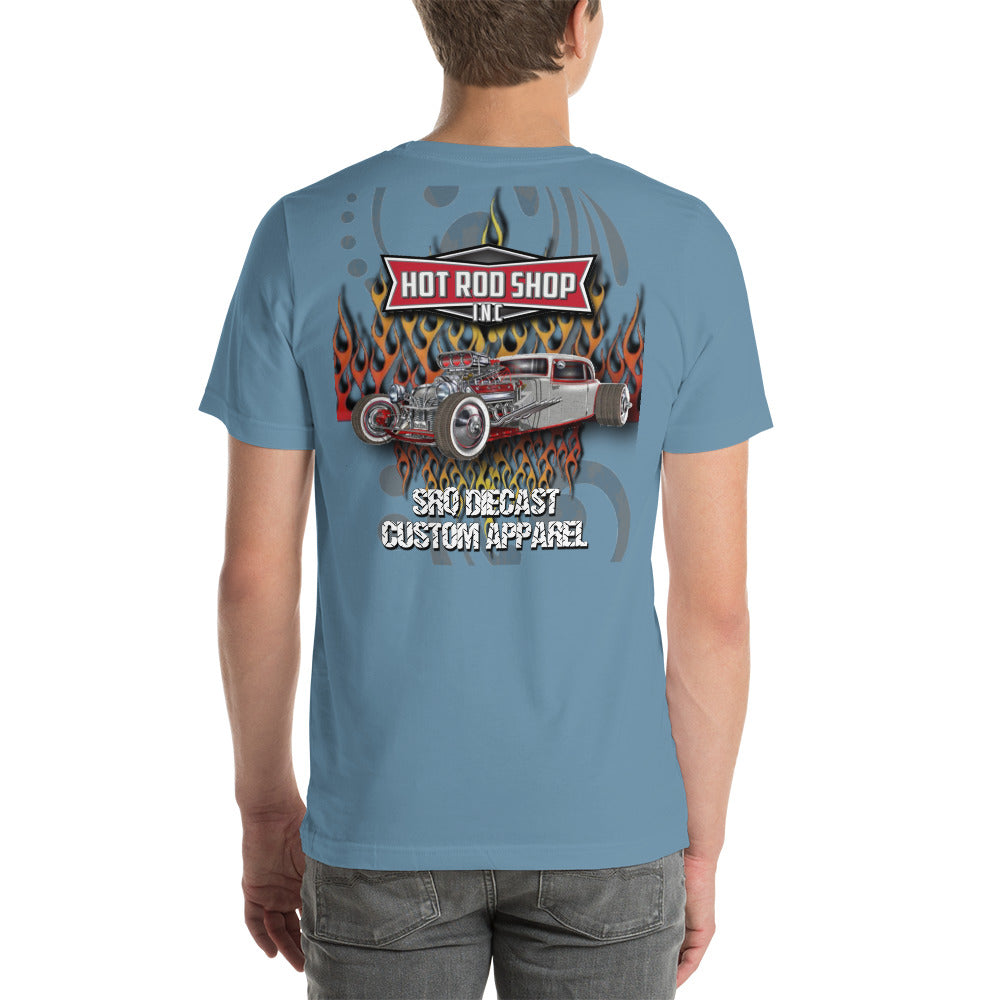 Unisex t-shirt - Hot Rod Shop - SRQ Diecast Custom Apparel