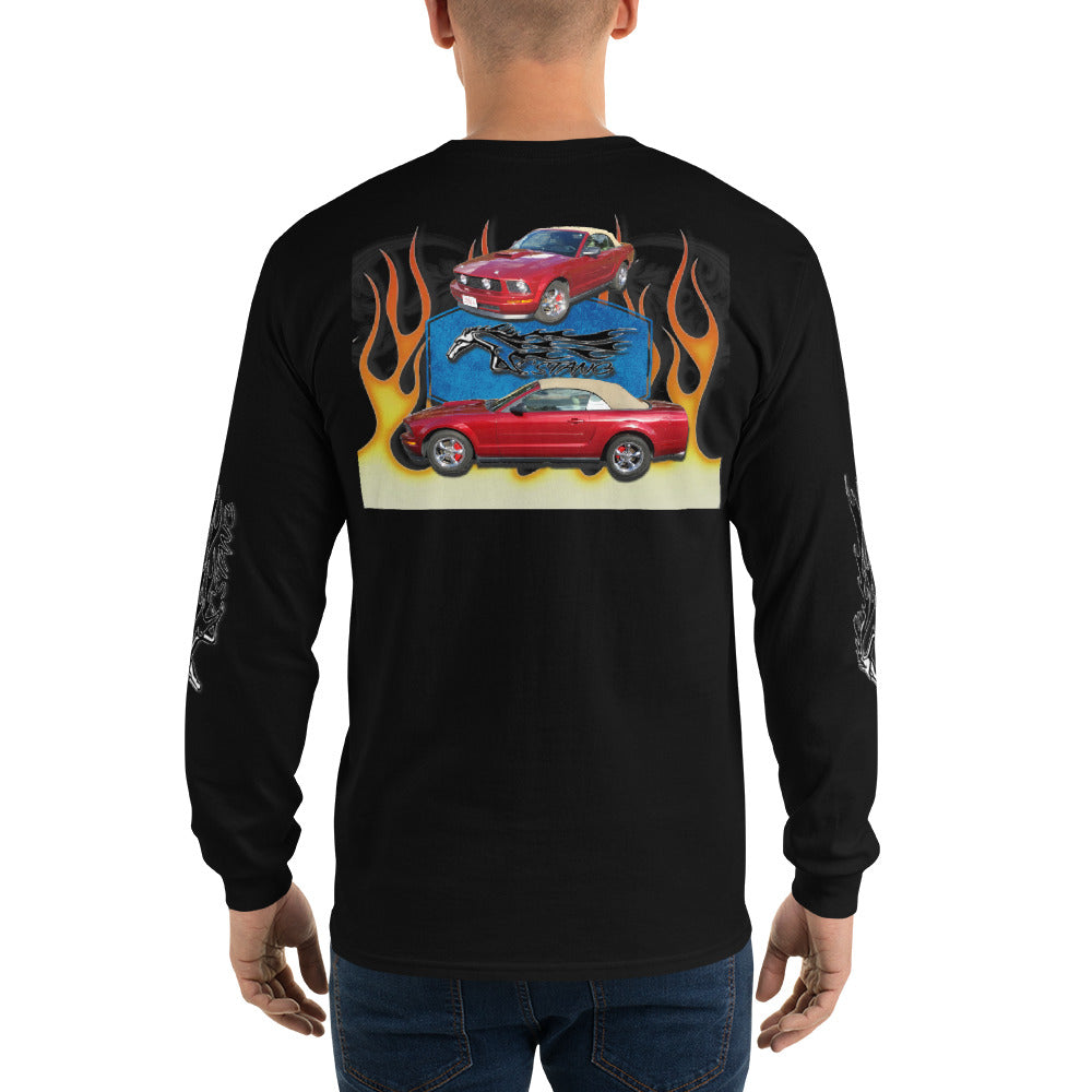 Men’s Long Sleeve Shirt - Dad’s Stang Convertible - SRQ Diecast Custom Apparel