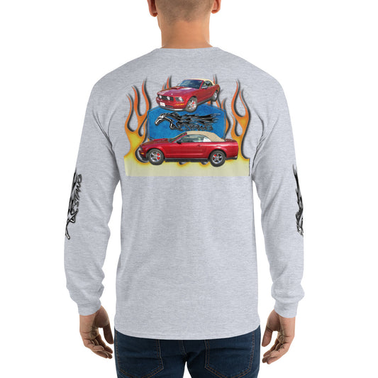 Men’s Long Sleeve Shirt - Dad’s Stang Convertible - SRQ Diecast Custom Apparel