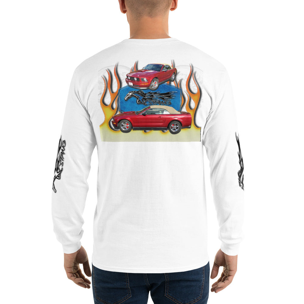 Men’s Long Sleeve Shirt - Dad’s Stang Convertible - SRQ Diecast Custom Apparel