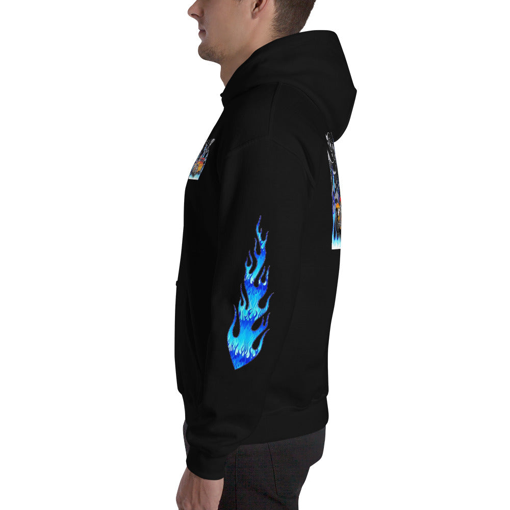 Unisex Hoodie - Orange Hot Rod Blk - SRQ Diecast Custom Apparel