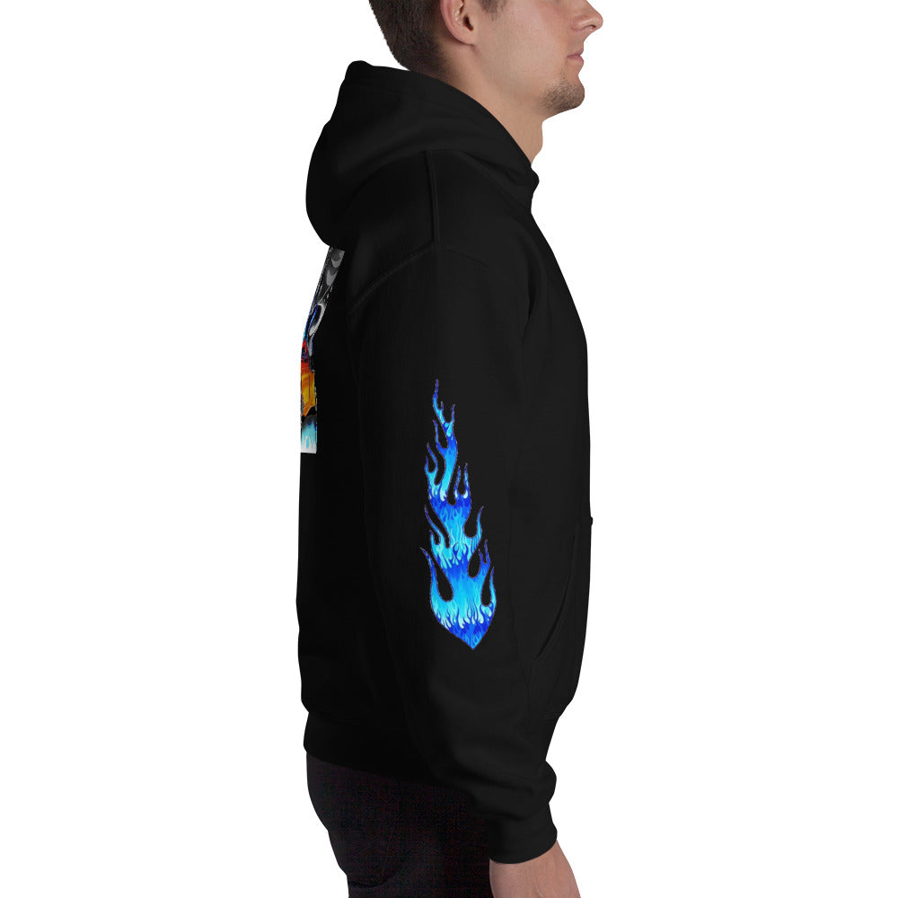 Unisex Hoodie - Orange Hot Rod Blk - SRQ Diecast Custom Apparel