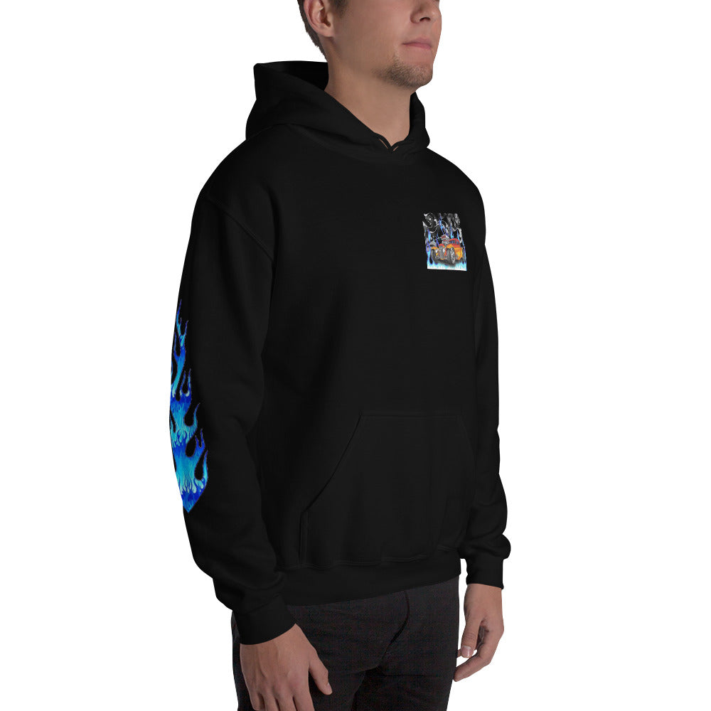 Unisex Hoodie - Orange Hot Rod Blk - SRQ Diecast Custom Apparel
