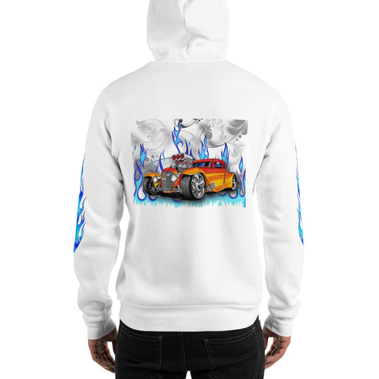 Unisex Hoodie - Orange Hot Rod - SRQ Diecast Custom Apparel