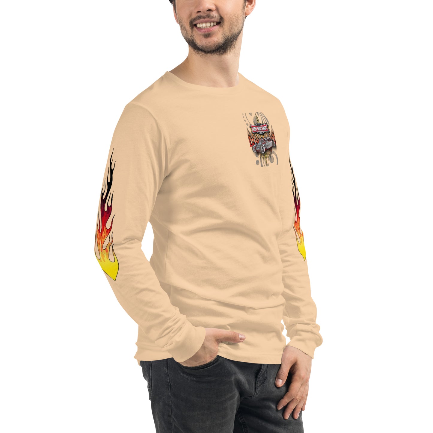 Unisex Long Sleeve Tee - Hot Rod Shop - SRQ Diecast Custom Apparel