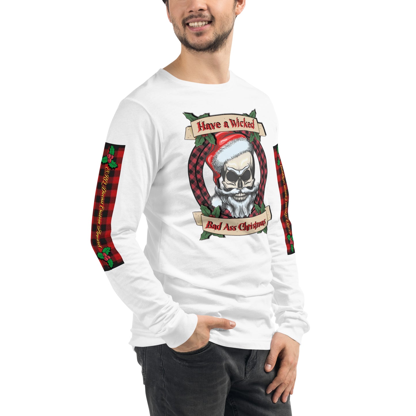 Unisex Long Sleeve Tee - Wicked Bad Ass Xmas - SRQ Diecast Custom Apparel