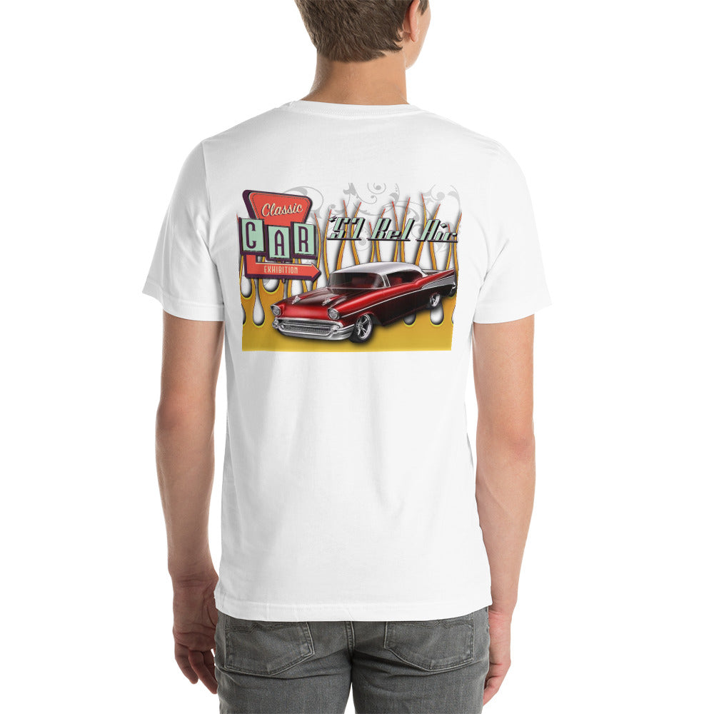 Short-sleeve unisex t-shirt - ‘57 Bel Air - White - SRQ Diecast Custom Apparel