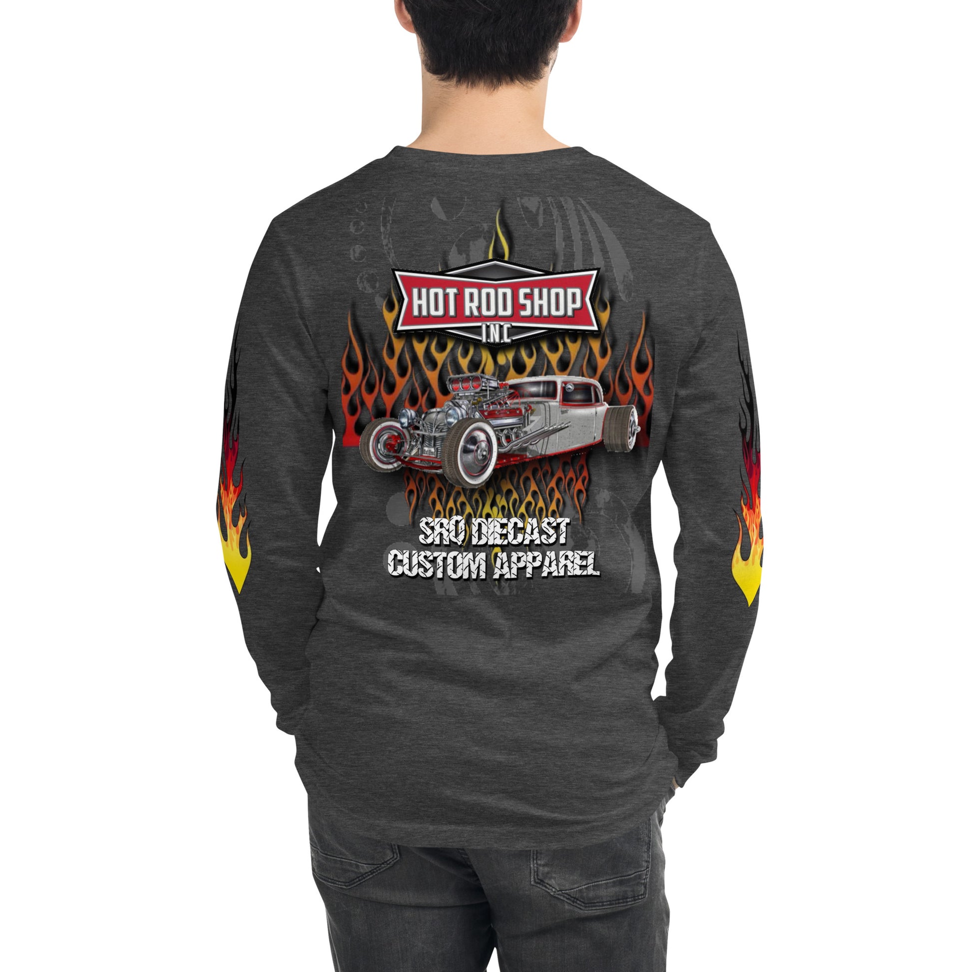 Unisex Long Sleeve Tee - Hot Rod Shop - SRQ Diecast Custom Apparel