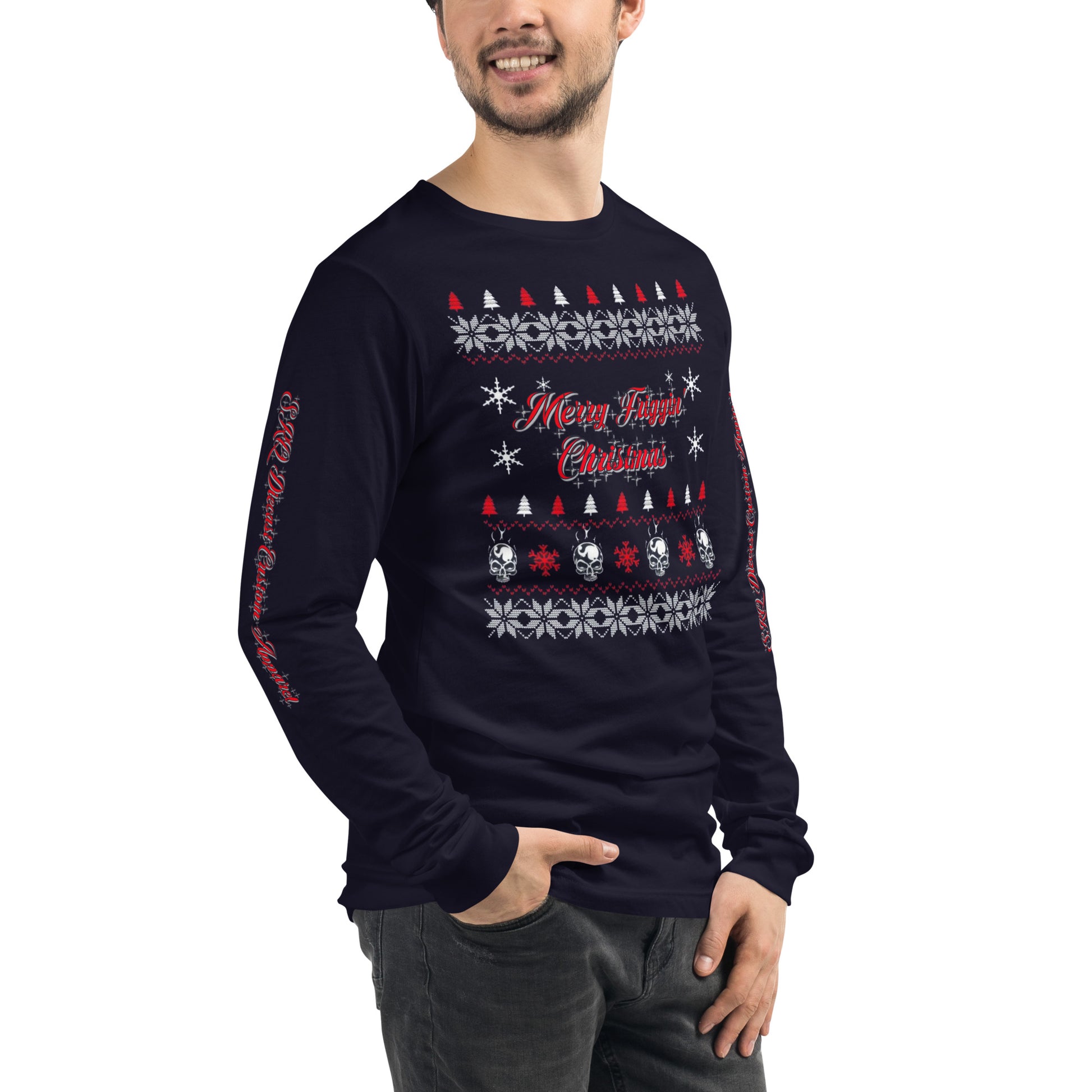 Unisex Long Sleeve Tee - Merry Friggin’ Christmas - SRQ Diecast Custom Apparel