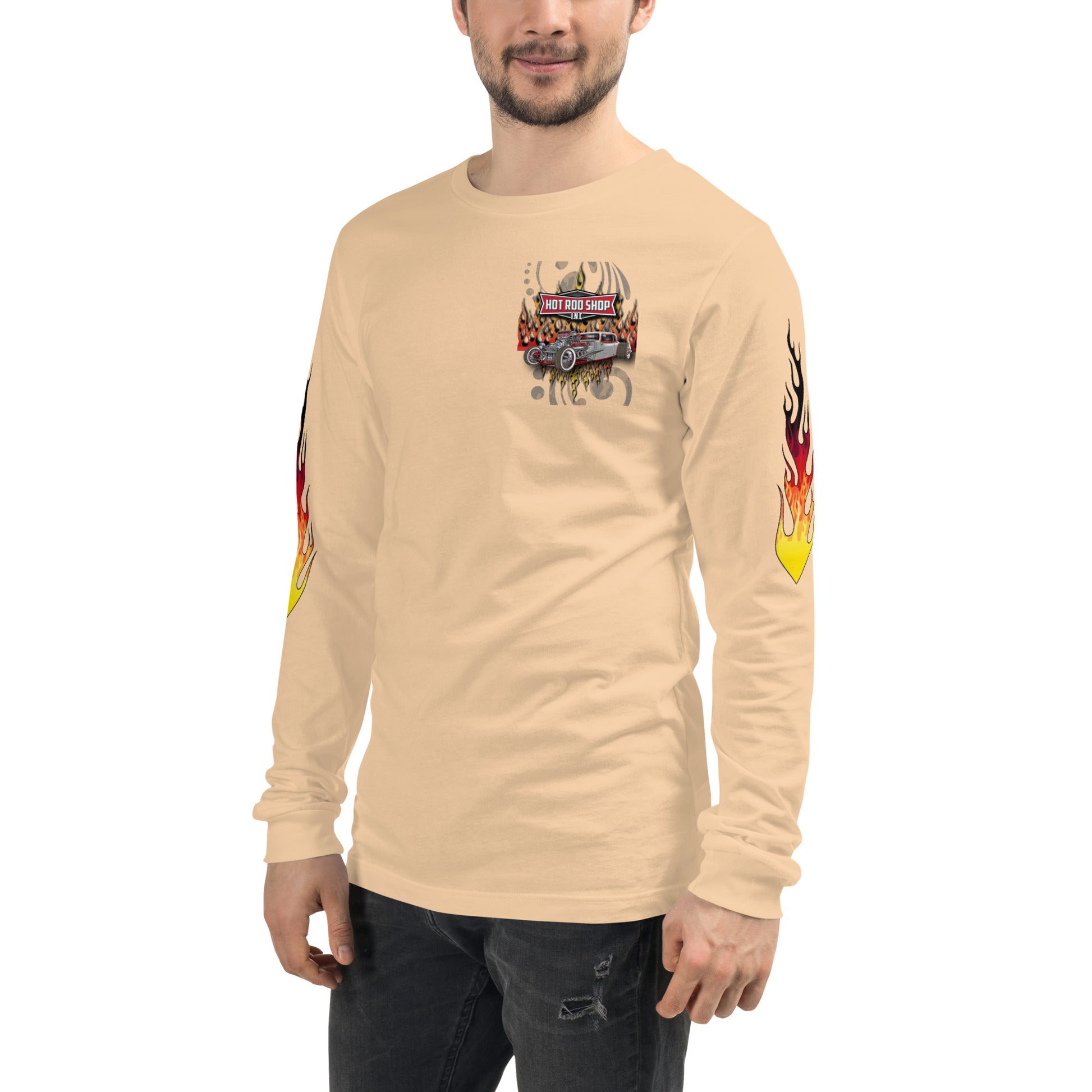 Unisex Long Sleeve Tee - Hot Rod Shop - SRQ Diecast Custom Apparel