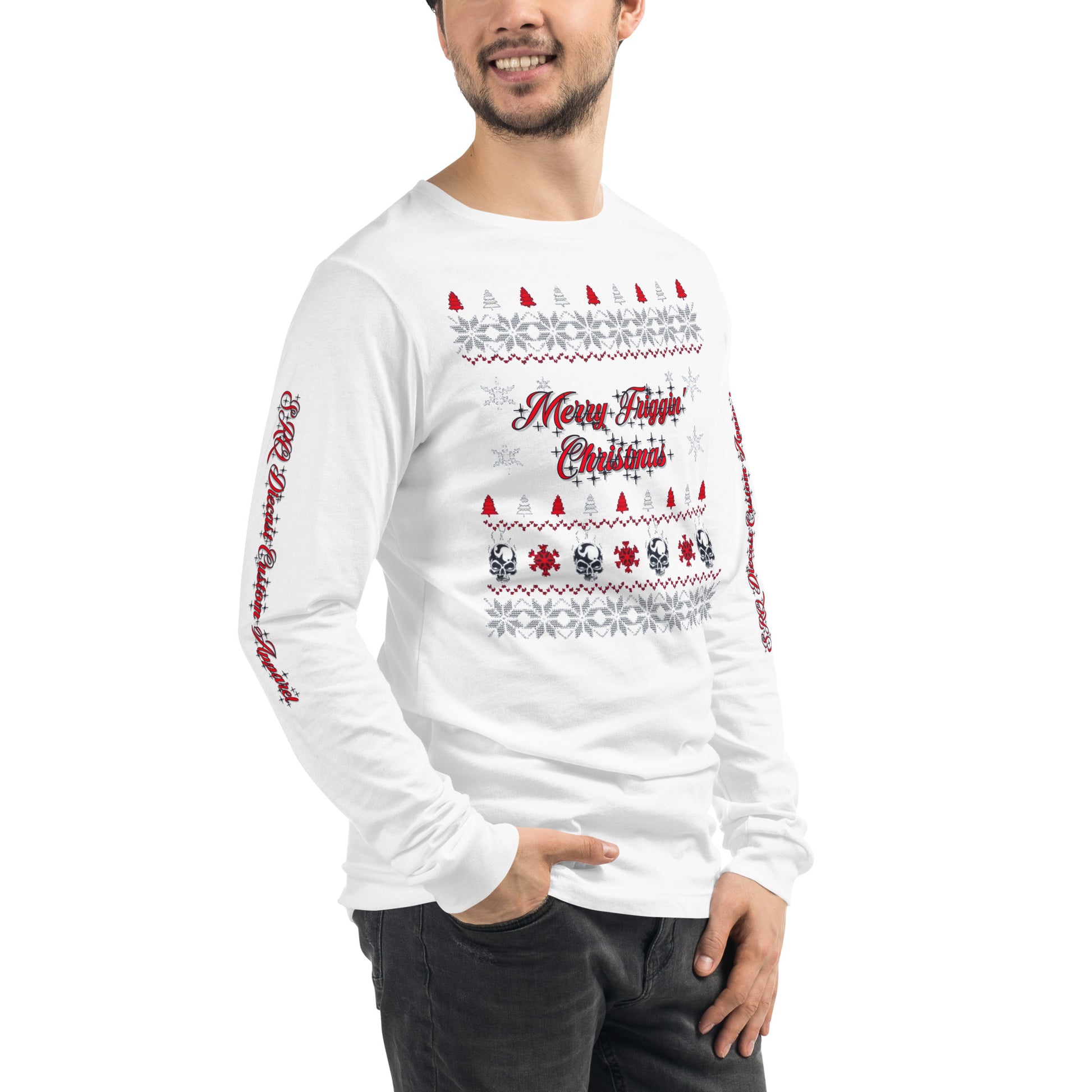 Unisex Long Sleeve Tee - Merry Friggin’ Christmas - SRQ Diecast Custom Apparel